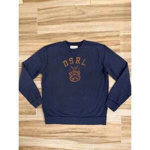 Denim & Supply Ralph Lauren Mens Navy Blue DSRL Crewneck Sweatshirt Large